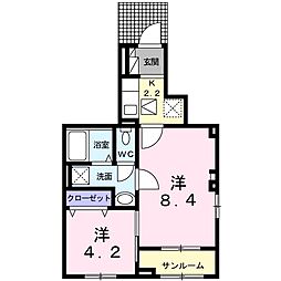 グランツ 2Kの間取図画像