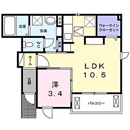 ビオーラ柊 1LDKの間取図画像