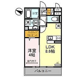 アビタシオン花房 1LDKの間取図画像