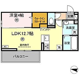 D-ROOM則松 1LDKの間取図画像