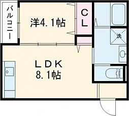 JR豊肥本線 肥後大津駅 徒歩32分の賃貸アパート 1階1LDKの間取り