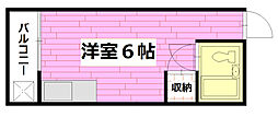 サンリビング2 ワンルームの間取図画像
