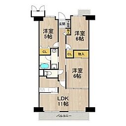 サワン東太田 3LDKの間取図画像