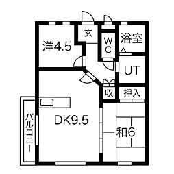 MIRADOR 3階2LDKの間取り