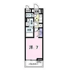リアン 1Kの間取図画像
