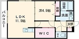 オリエンス幾久富 1LDKの間取図画像