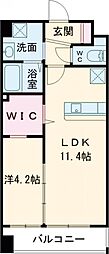 ギャラン竪町 1LDKの間取図画像