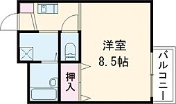 セントヴィラN 1Kの間取図画像