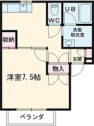 ライカハウスA 1Kの間取図画像