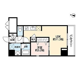 パークソレイユ弐番館 1LDKの間取図画像