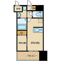 アルティザ仙台花京院 11階1DKの間取り