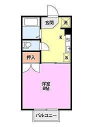 クオリティー五智 1Kの間取図画像