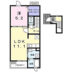 ヴィヴァーチェ 1LDKの間取図画像