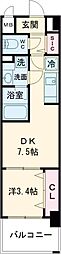 スペチアーレ堺 1DKの間取図画像