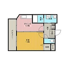 LIVELY CABIN 3階1DKの間取り