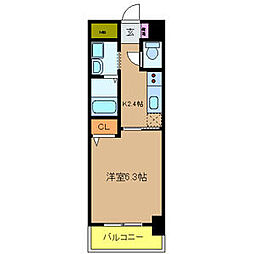 パウゼ大手前 1Kの間取図画像