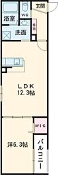 アルカ堺東 1LDKの間取図画像