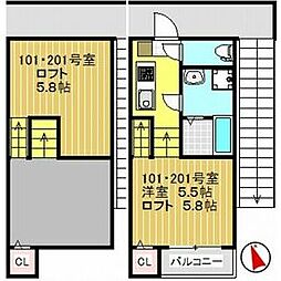 i-STATE河原町 1Kの間取図画像