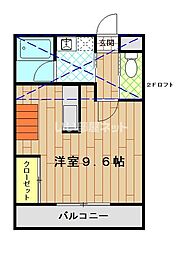 K'scity2 ワンルームの間取図画像