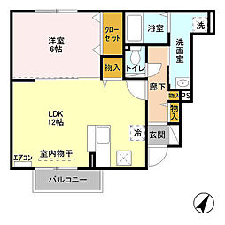 クリプトンA 1LDKの間取図画像