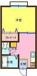 パールハイツ宮町 1DKの間取図画像
