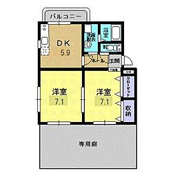 サンポアール 2DKの間取図画像