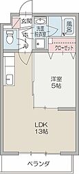フローラ青葉 1LDKの間取図画像