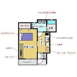 ニルヴァーシュ 1階1Kの間取り