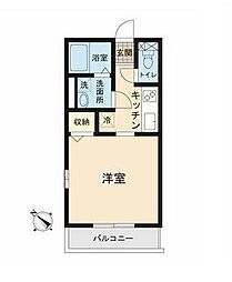 リヴェール南町 1Kの間取図画像