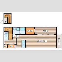 クラス大和町 1LDKの間取図画像