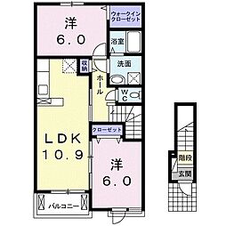 マルサンスカイB 2LDKの間取図画像