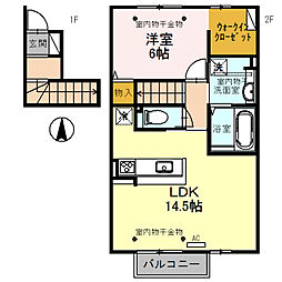 若桜野 1LDKの間取図画像