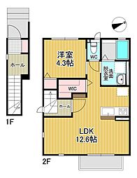 ラ・ルーナ 1LDKの間取図画像