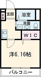 京阪本線 香里園駅 徒歩5分の賃貸マンション 2階1Kの間取り