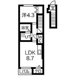 ラ・ベル・シャンブル 1LDKの間取図画像