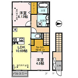 Yonsa 2LDKの間取図画像