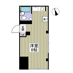 グランモア三光町 ワンルームの間取図画像