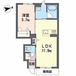 シャーメゾンコタニ 1階1LDKの間取り