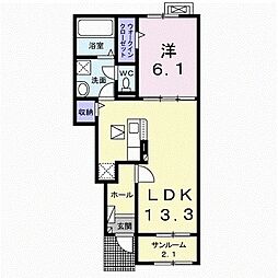メゾン西軽井沢B 1LDKの間取図画像