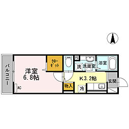 メゾンヤマト 1Kの間取図画像