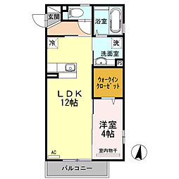 パークサイドカーサ 1LDKの間取図画像