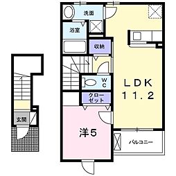 メゾンオーブ 1LDKの間取図画像