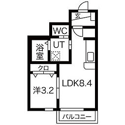さくらブルーム 1LDKの間取図画像