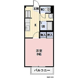 ネオハイツ大矢知 1Kの間取図画像