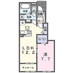 ヴィスタブライトE 1LDKの間取図画像
