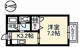 メゾンヌーベル 1Kの間取図画像