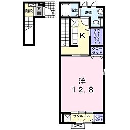 アビタシオン大根山 1Kの間取図画像