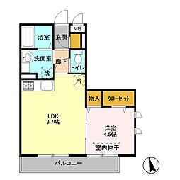 東武伊勢崎線 獨協大学前駅 徒歩15分の賃貸アパート 3階1LDKの間取り