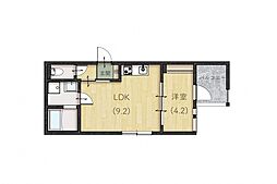 サルース 3階1LDKの間取り