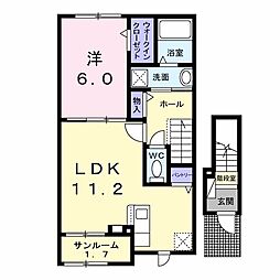 ラ・カーサ・スギ 1LDKの間取図画像